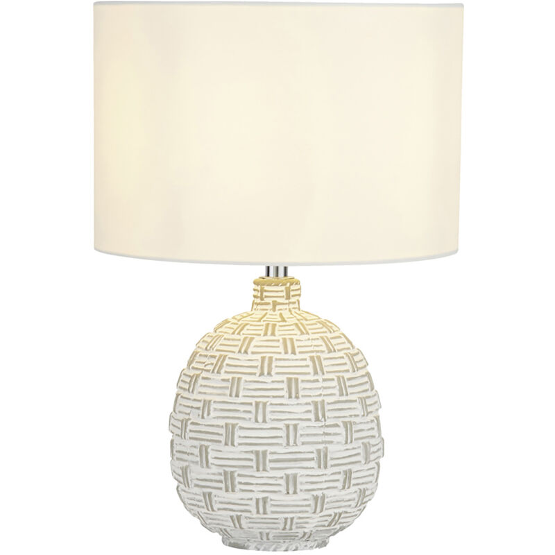 foto del prodotto searchlight lampada scrivania contemporanea luna cemento bianco acciaio grigio 1 luce e14