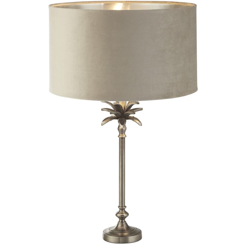 foto del prodotto searchlight lampada scrivania contemporanea palma metallo nichel velluto talmpa 1 luce e27