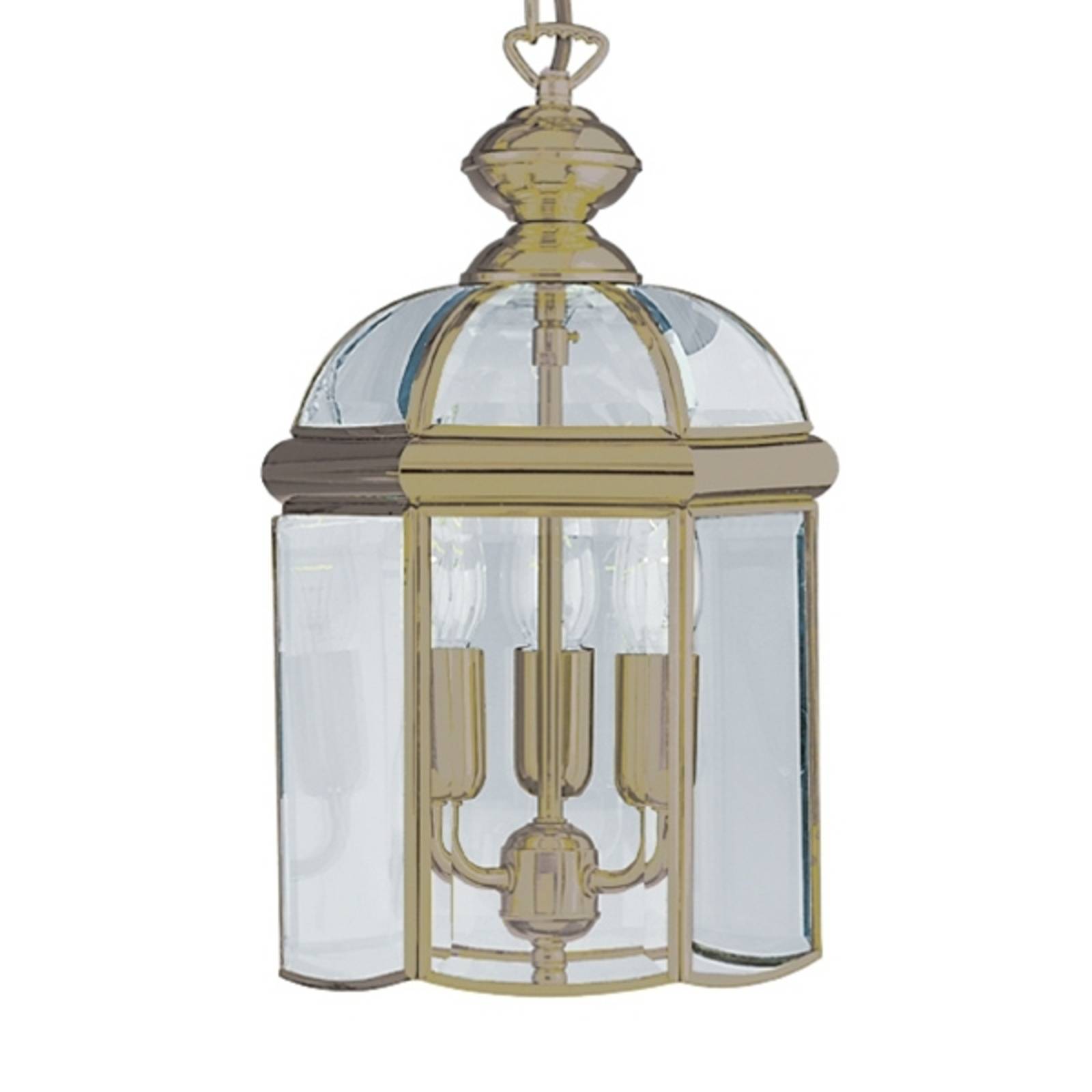 foto del prodotto searchlight lampada sosp forma lanterna arlind, ottone antico