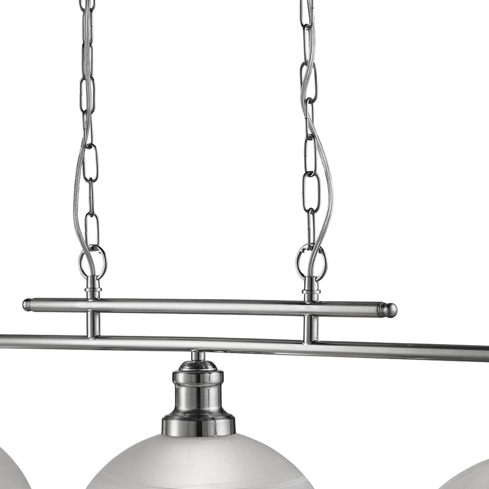 foto del prodotto searchlight lampada sospensione bistro, 3 luci, argento