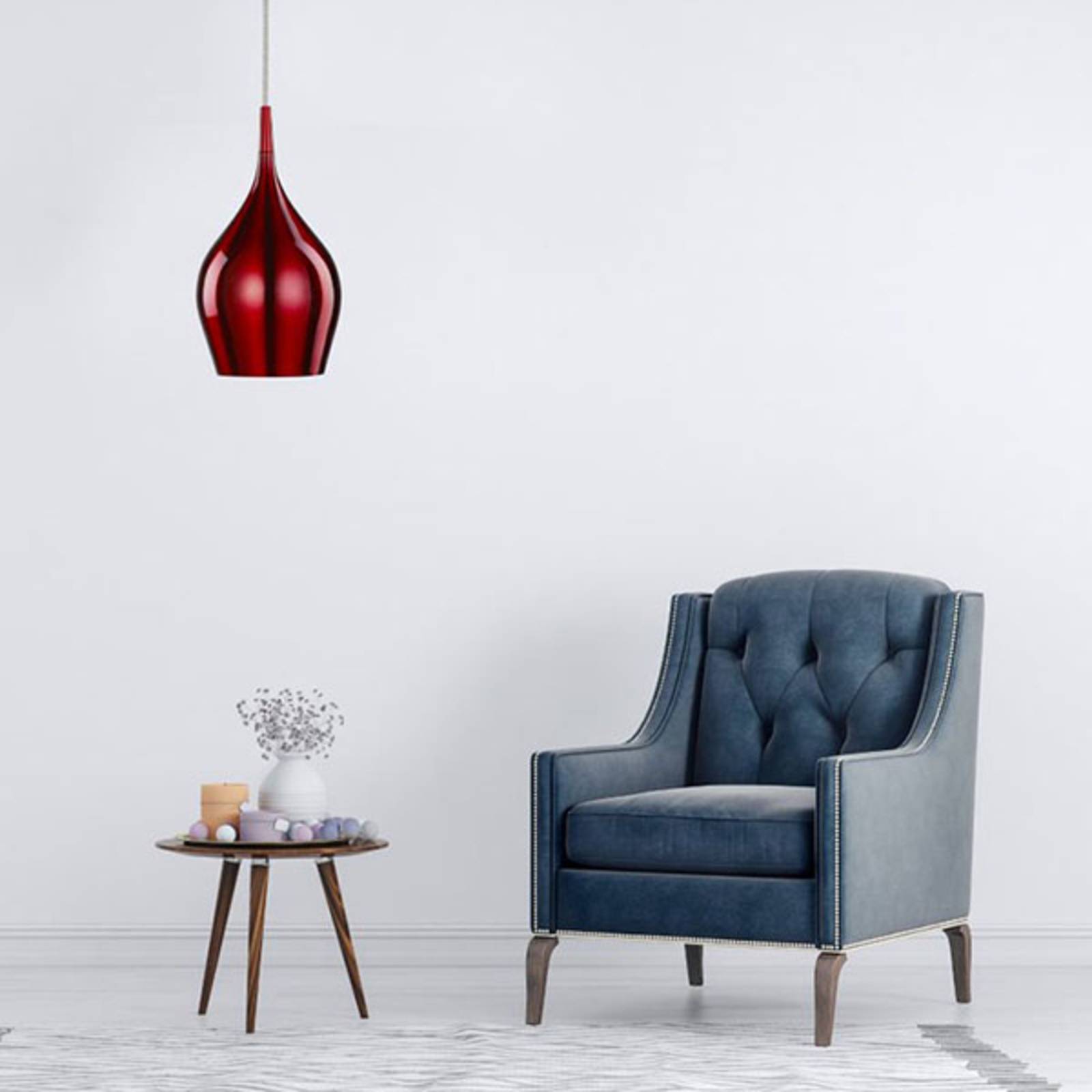 foto del prodotto searchlight lampada sospensione vibrant 12cm, rosso