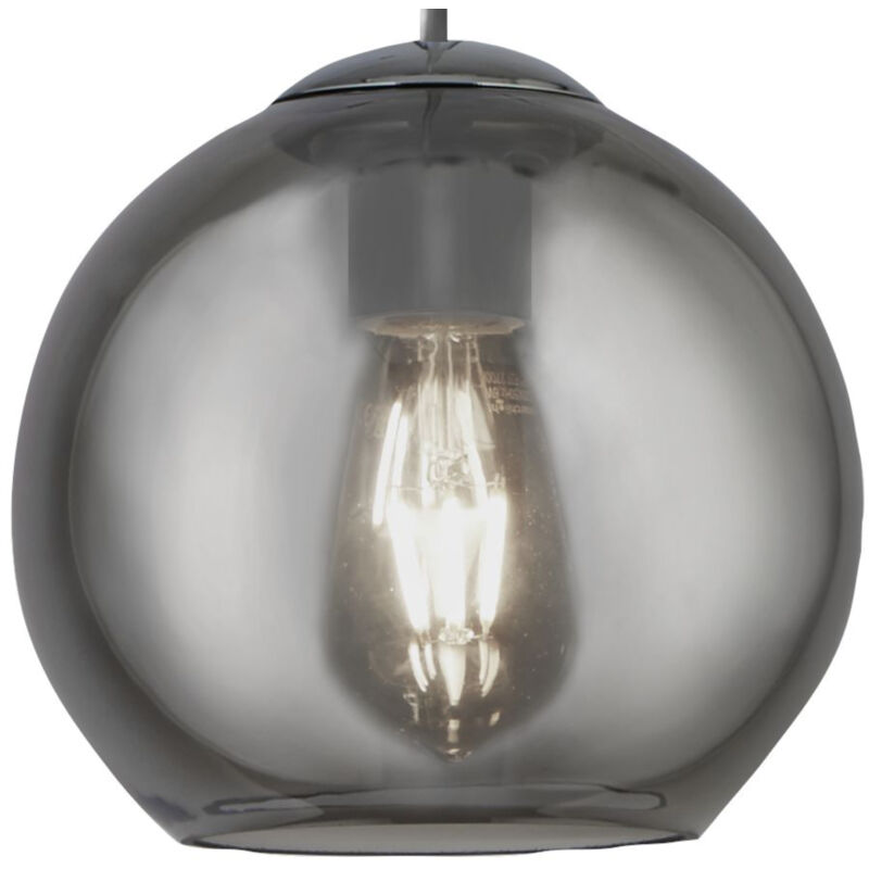 foto del prodotto searchlight lampadario contemporaneo balls acciaio cromo vetro fum 3 luci e27