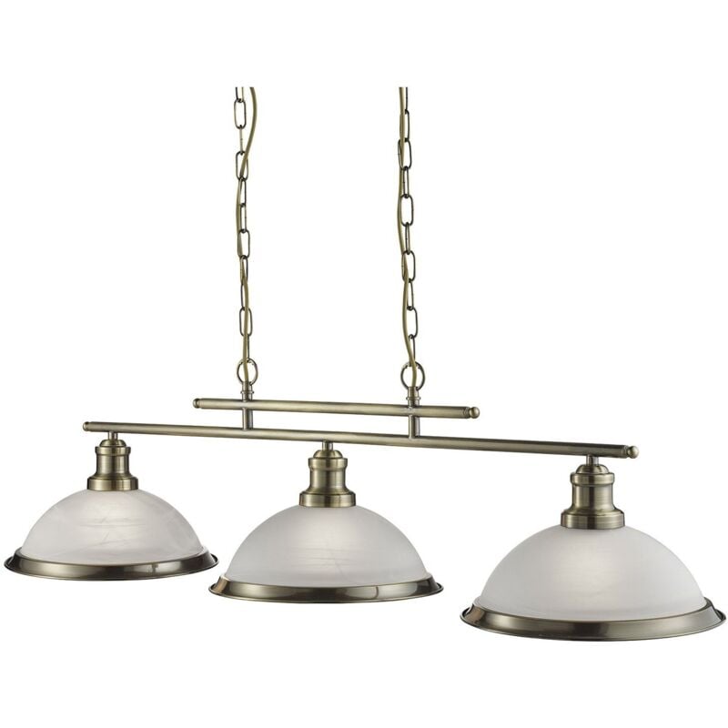 foto del prodotto searchlight - lampadario contemporaneo bistro acciaio ottone vetro 3 luci e27