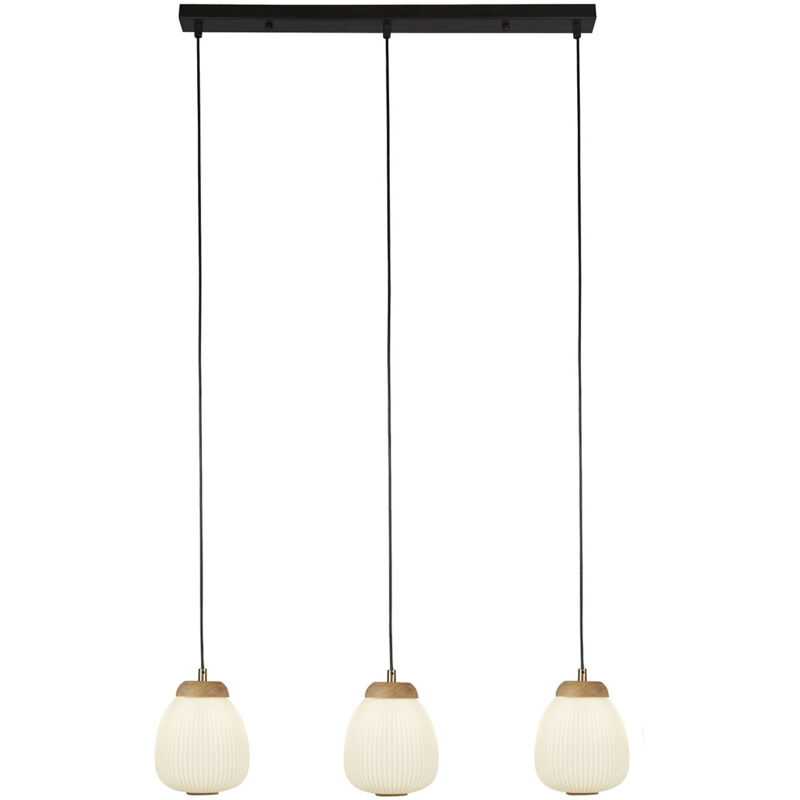 foto del prodotto searchlight lampadario contemporaneo ella acciaio bianco vetro nero 3 luci e14