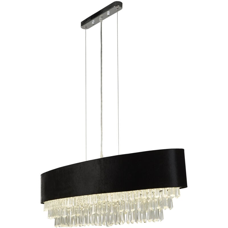 foto del prodotto searchlight lampadario contemporaneo fascino acciaio cromo tessuto 8 luci g9
