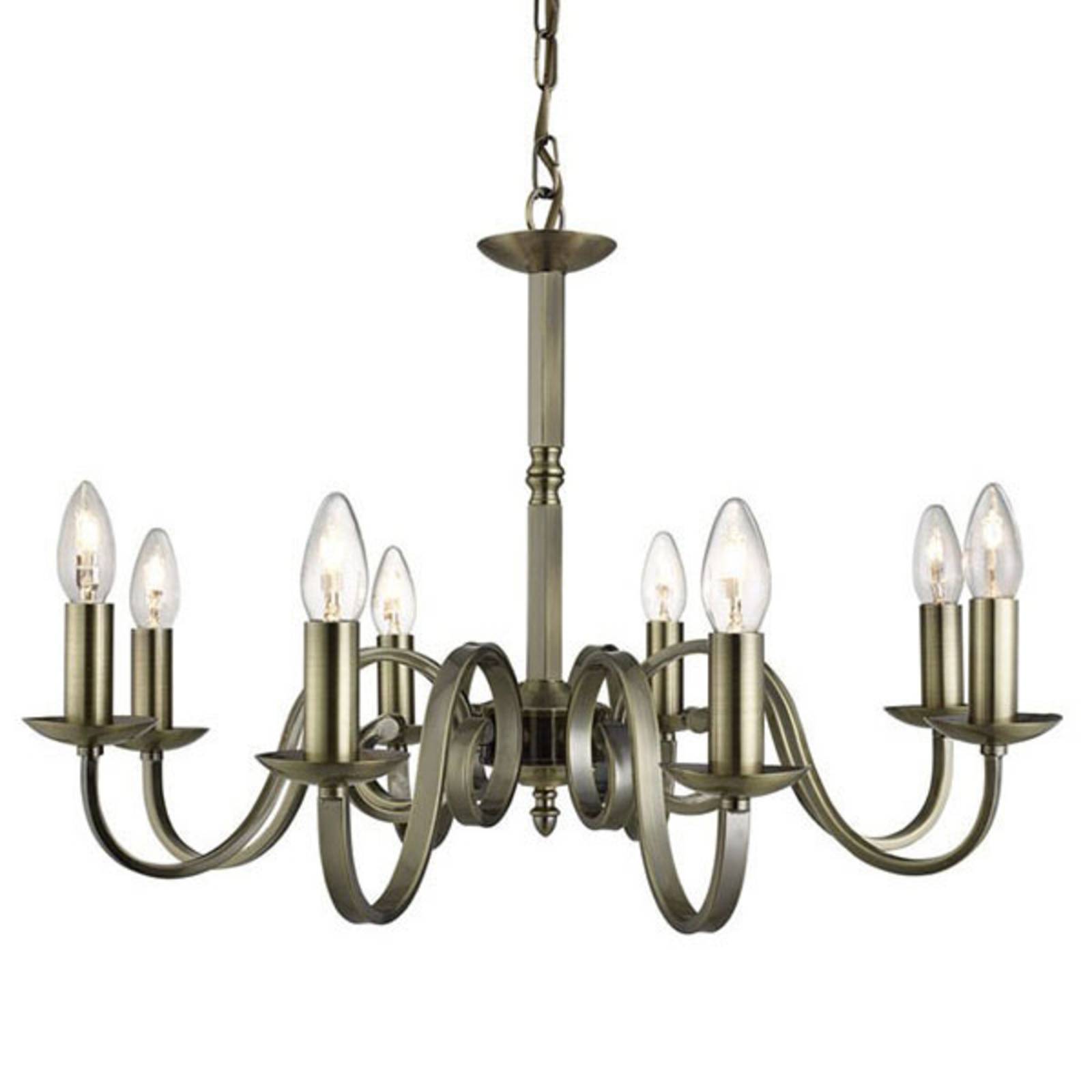 foto del prodotto searchlight lampadario richmond ottone anticato, 8 luci