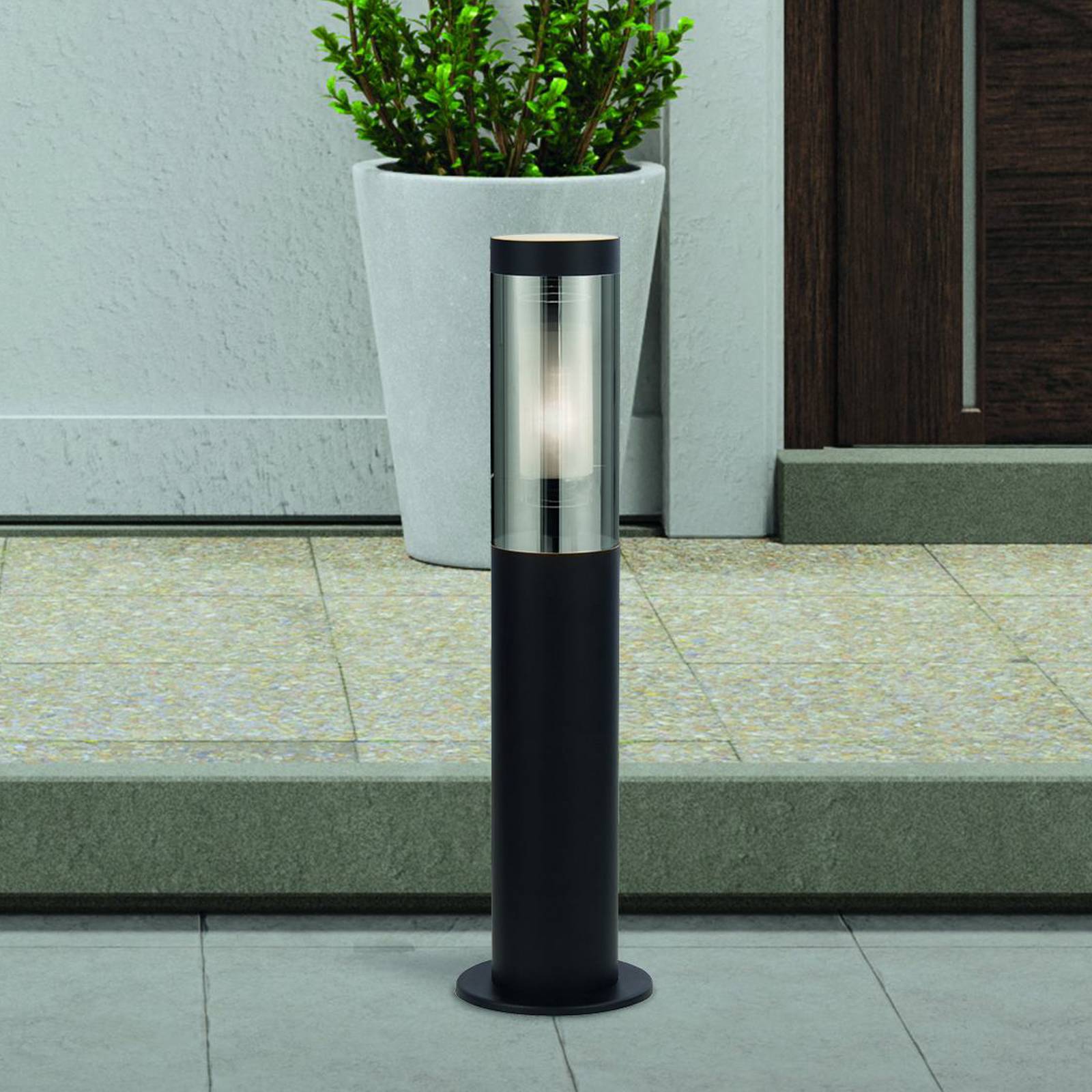 foto del prodotto searchlight lampioncino batton, ip44, nero, altezza 45 cm, metallo