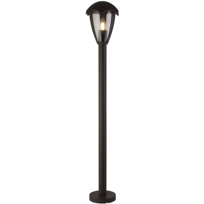 foto del prodotto searchlight lampione bluebell, ip44, nero, altezza 97 cm, metallo