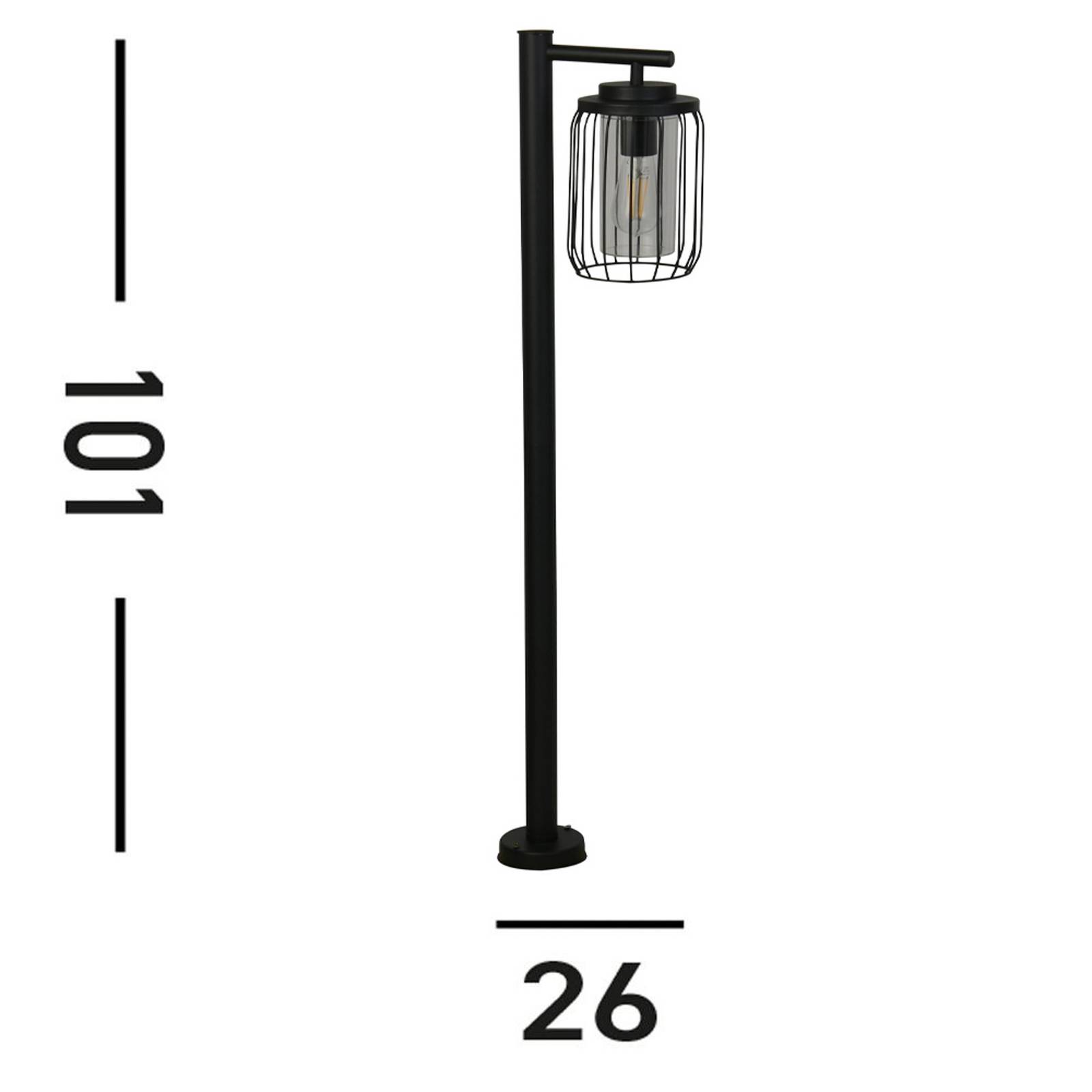 foto del prodotto searchlight lampione reed, ip44, nero, altezza 100 cm, metallo