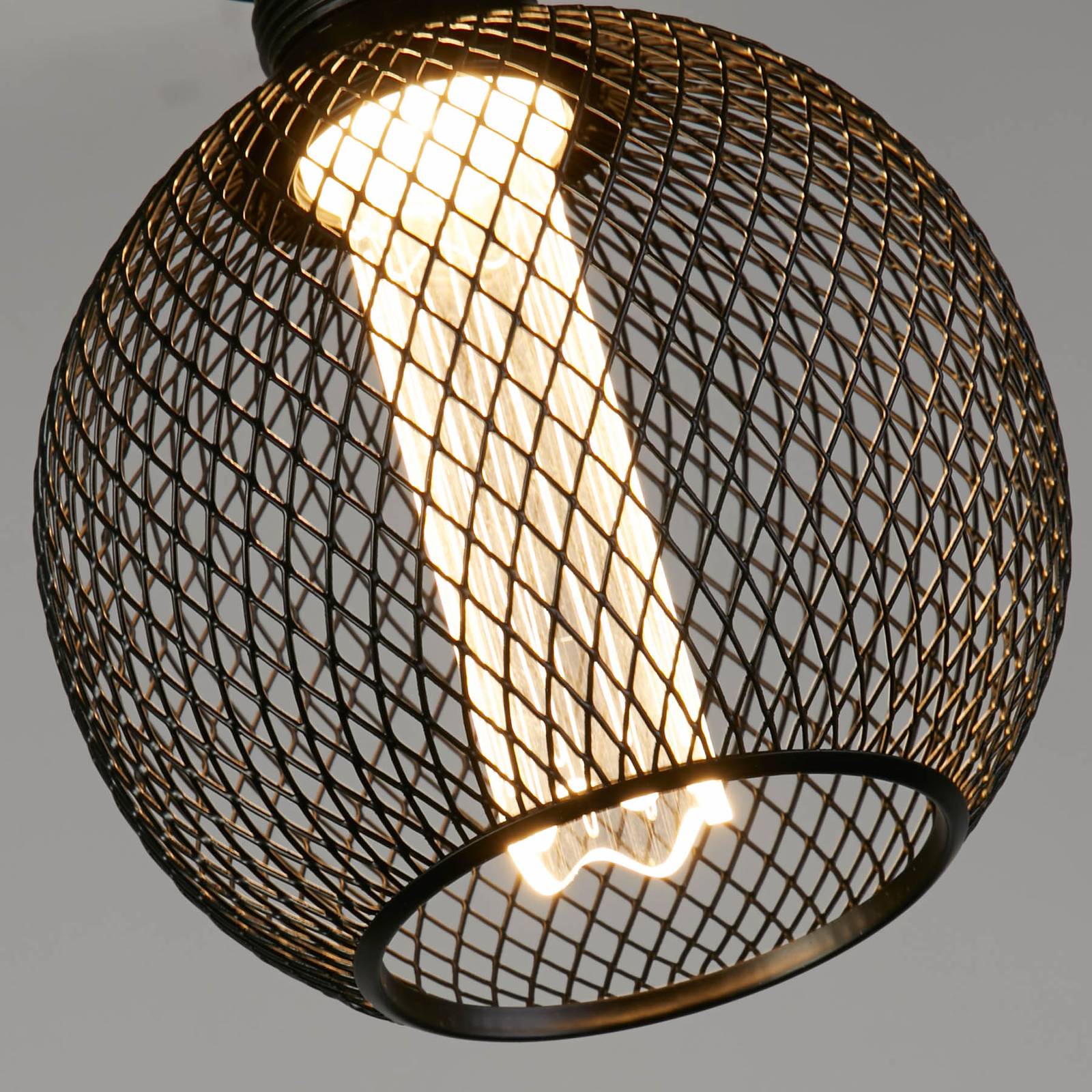 foto del prodotto searchlight led deco bulb wire globe e27 4,5w 2.700k nero maglia