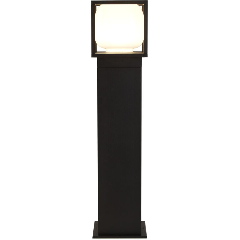 foto del prodotto searchlight paletto esterno moderno atene alluminio bianco policarbonato nero led 9w 3000k