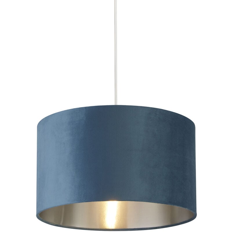 foto del prodotto searchlight paralume contemporaneo tamburo tessuto verde argento 1 luce d38cm