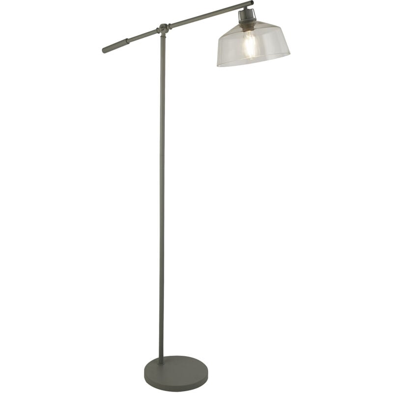 foto del prodotto searchlight piantana contemporaneo canterbury acciaio grigio vetro trasparente 1 luce e27