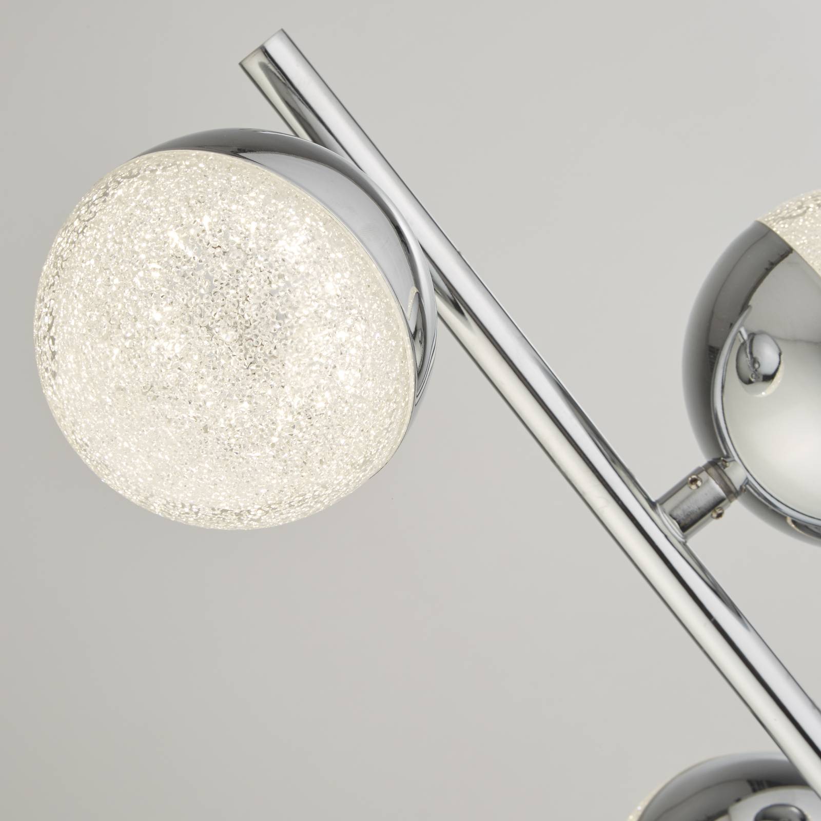 foto del prodotto searchlight piantana led marbles, colore cromo, vetro, altezza 152 cm