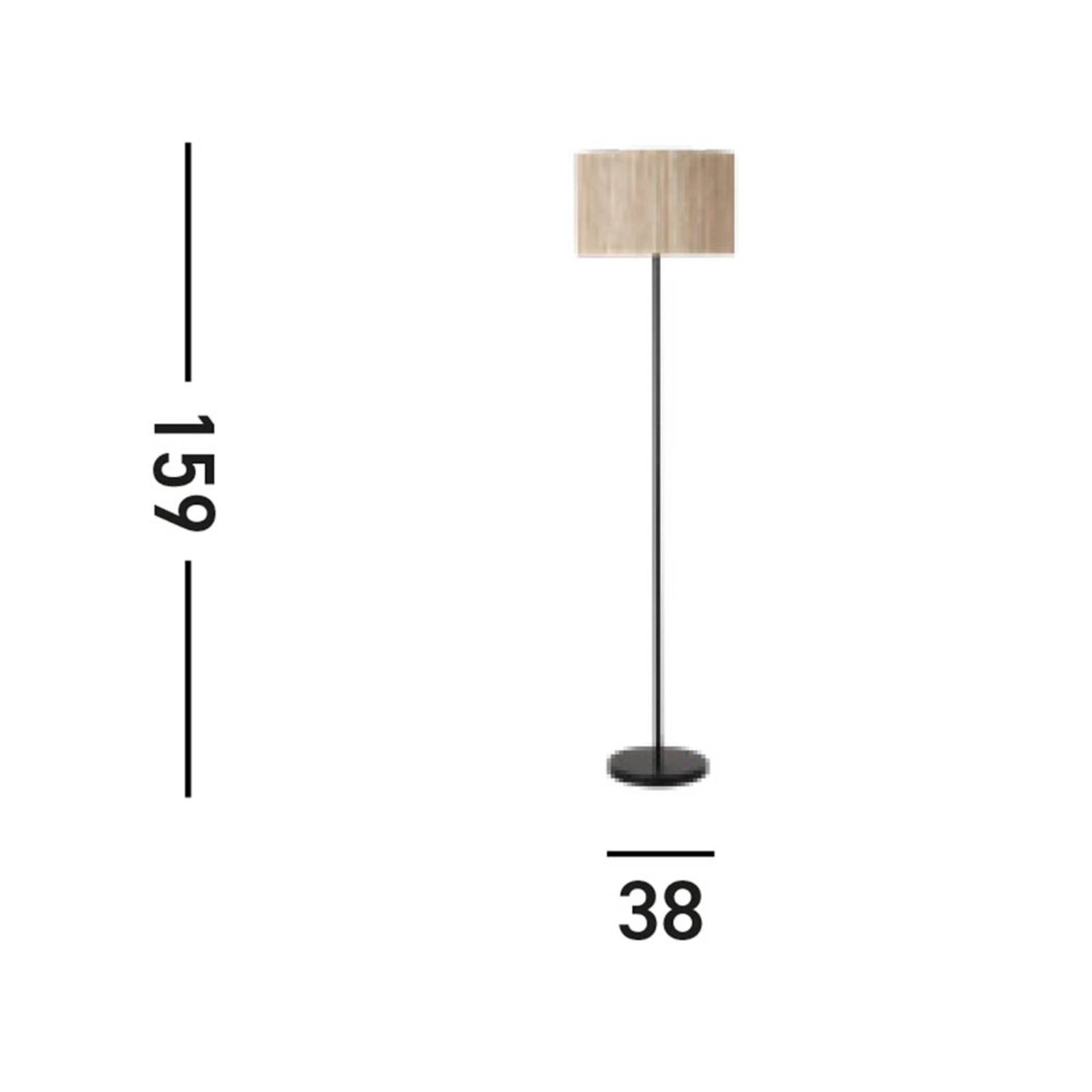 foto del prodotto searchlight piantana meadow, nero, marrone, fibra naturale, acciaio