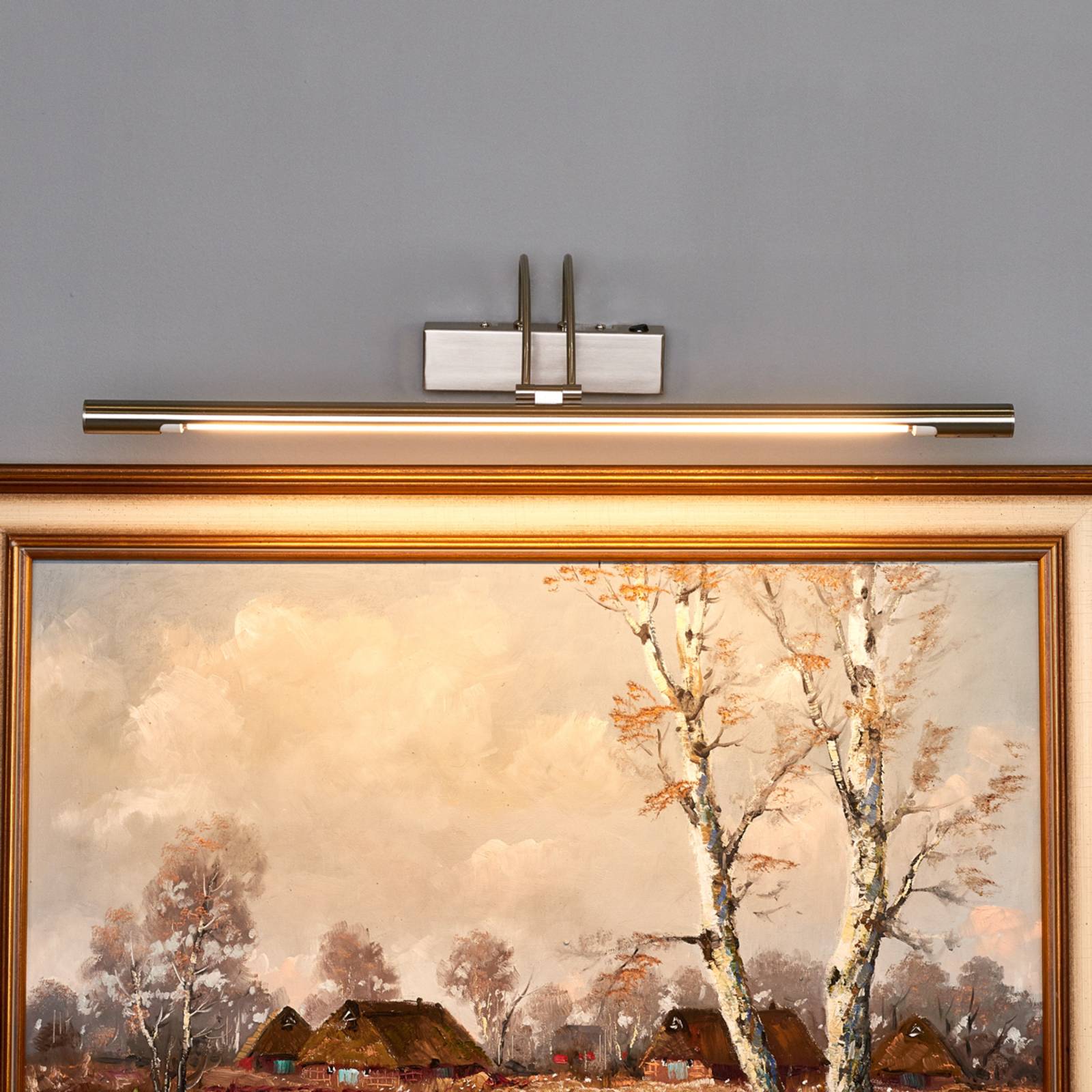 foto del prodotto searchlight piktura lampada per quadri a led con interruttore, argento