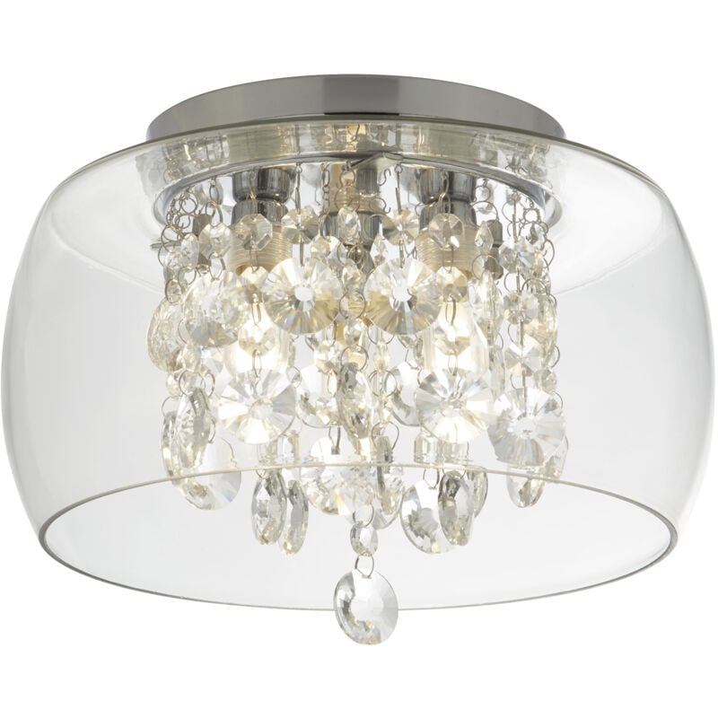 immagine 0 del prodotto searchlight plafoniera classica curva acciaio cromo vetro trasparente 1 luce g9