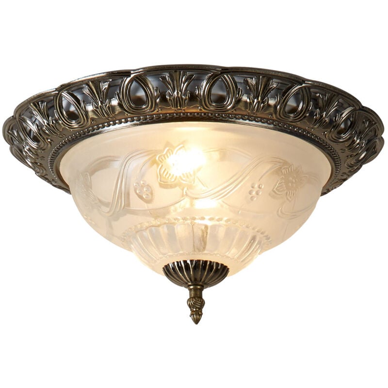 foto del prodotto searchlight plafoniera contemporanea derby alluminio ottone vetro 1 luce e14