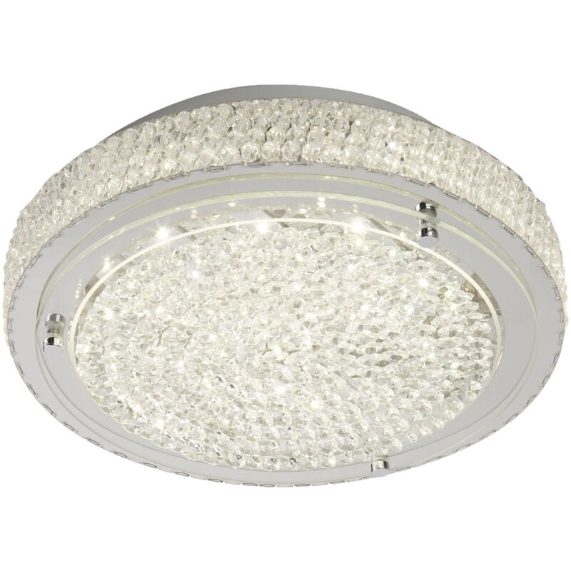 foto del prodotto searchlight plafoniera contemporanea florida alluminio cromo vetro led 12w 4000k