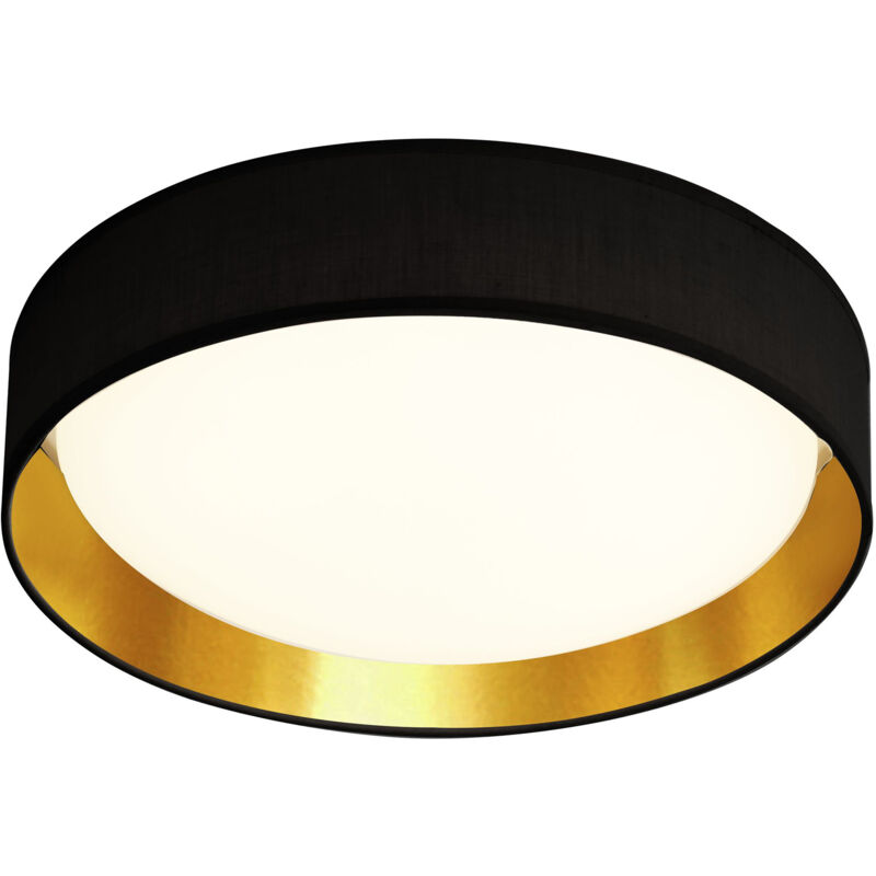 foto del prodotto searchlight plafoniera contemporanea gianna acciaio nero tessuto oro led 25w 3000k