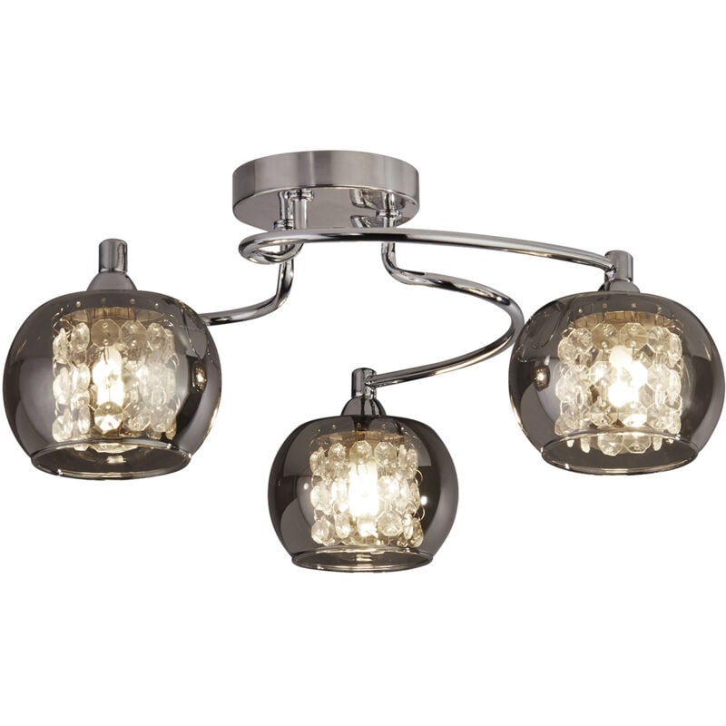 foto del prodotto searchlight plafoniera contemporanea lovell acciaio cromo fum 3 luci g9