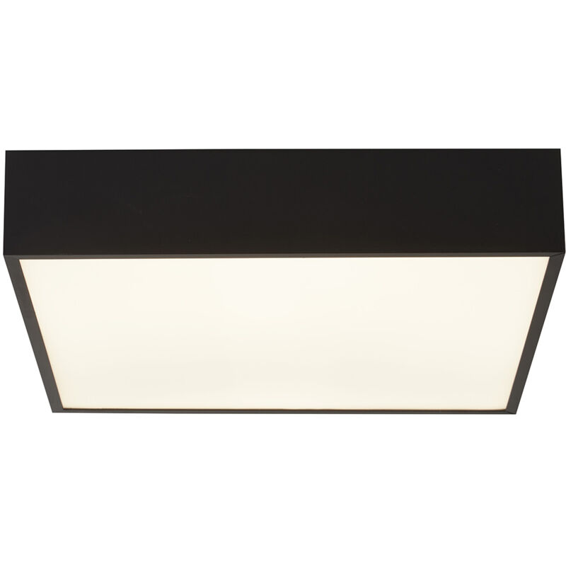 foto del prodotto searchlight plafoniera contemporanea zeus alluminio nero policarbonato bianco led 16w 3000k