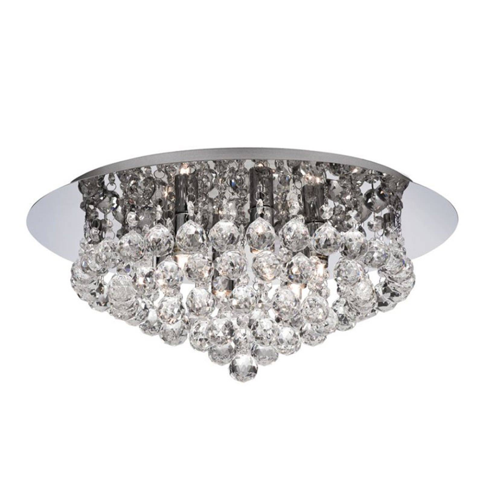 foto del prodotto searchlight plafoniera hanna cromo sfere di cristallo 45cm