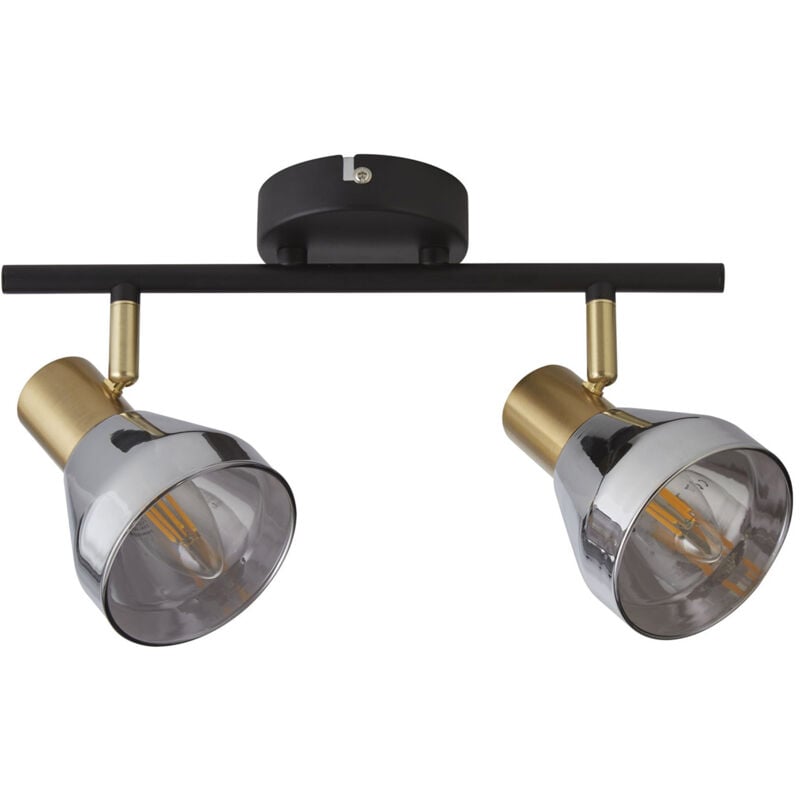 foto del prodotto searchlight plafoniera industrial nordico westminster acciaio nero fum 2 luci e14