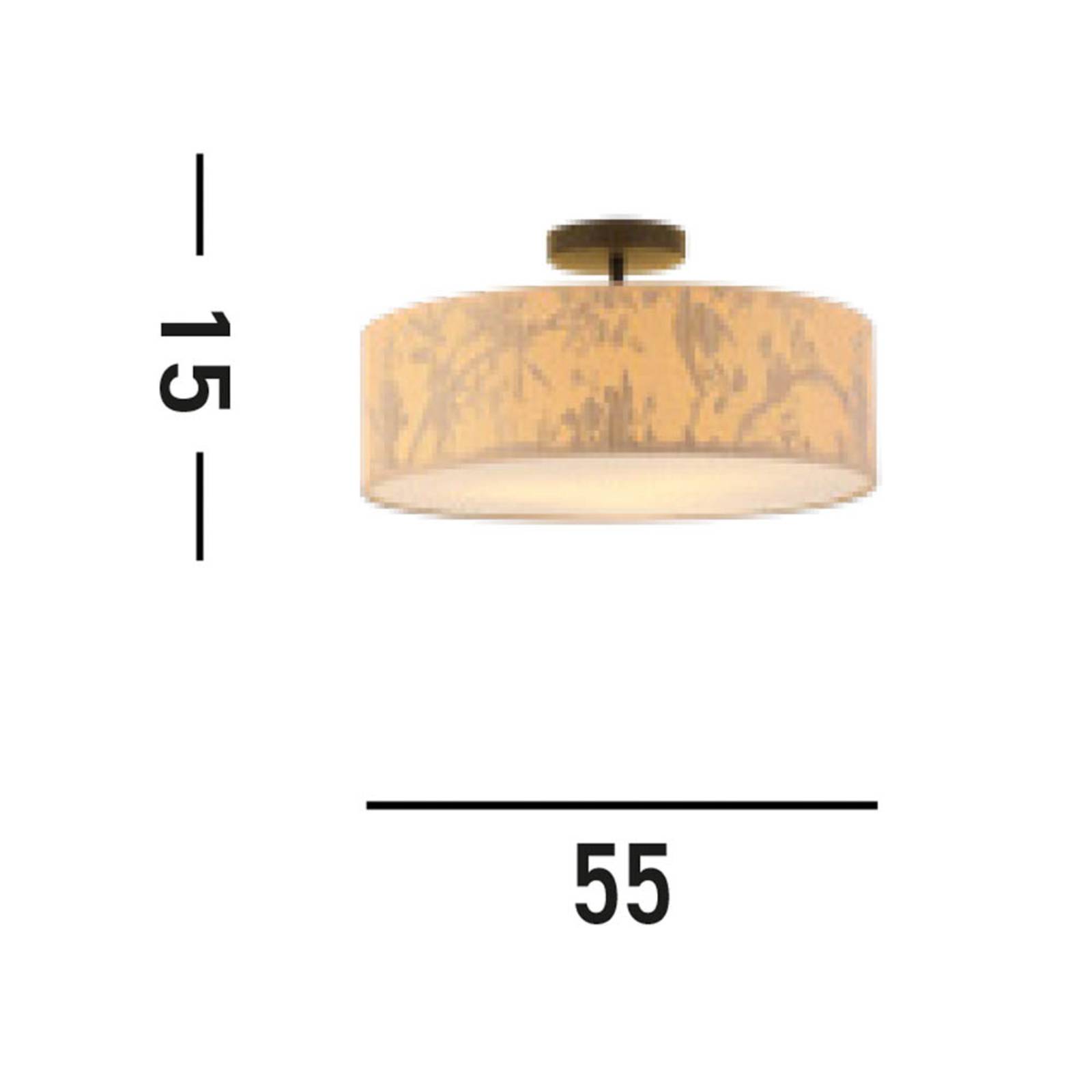 foto del prodotto searchlight plafoniera isla, 55 cm, marrone, beige, bamb , acciaio