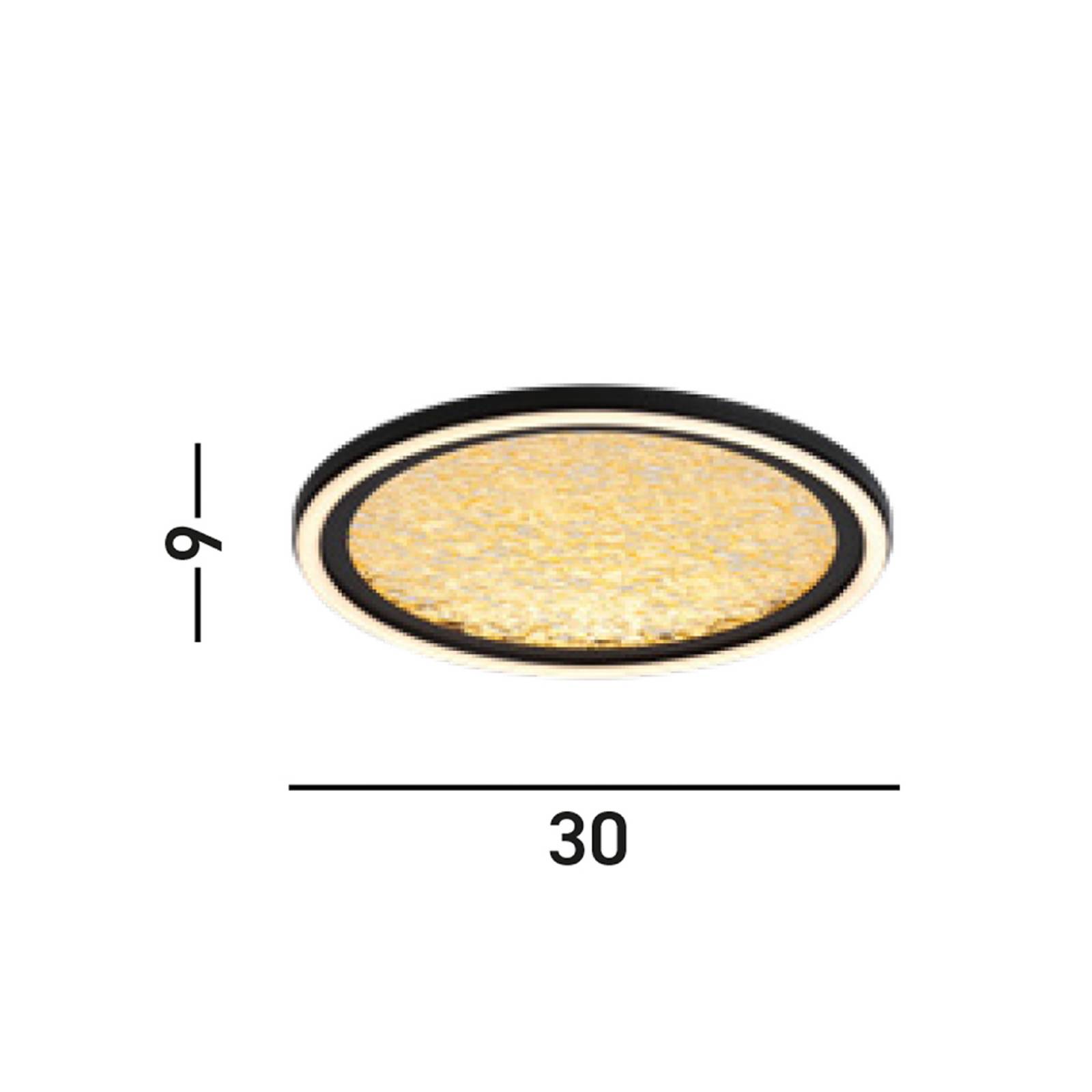 foto del prodotto searchlight plafoniera led luna, 30 cm, nero oro, metallo