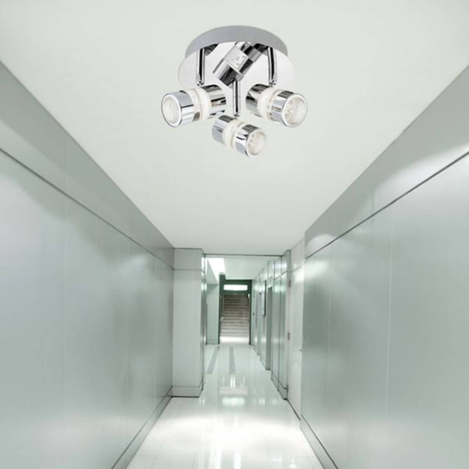 foto del prodotto searchlight plafoniera led rotonda bubbles, ip44, 3 luci