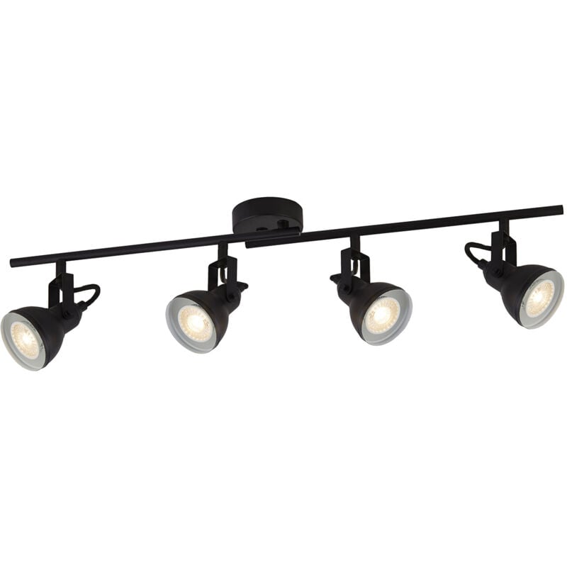 foto del prodotto searchlight plafoniera lineare contemporanea focus spotlight acciaio bianco nero 4 luci gu10