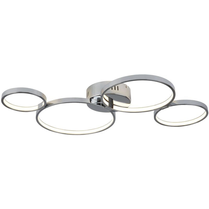 foto del prodotto searchlight - plafoniera moderno solexa acciaio cromo policarbonato bianco led 34,74w 3000k