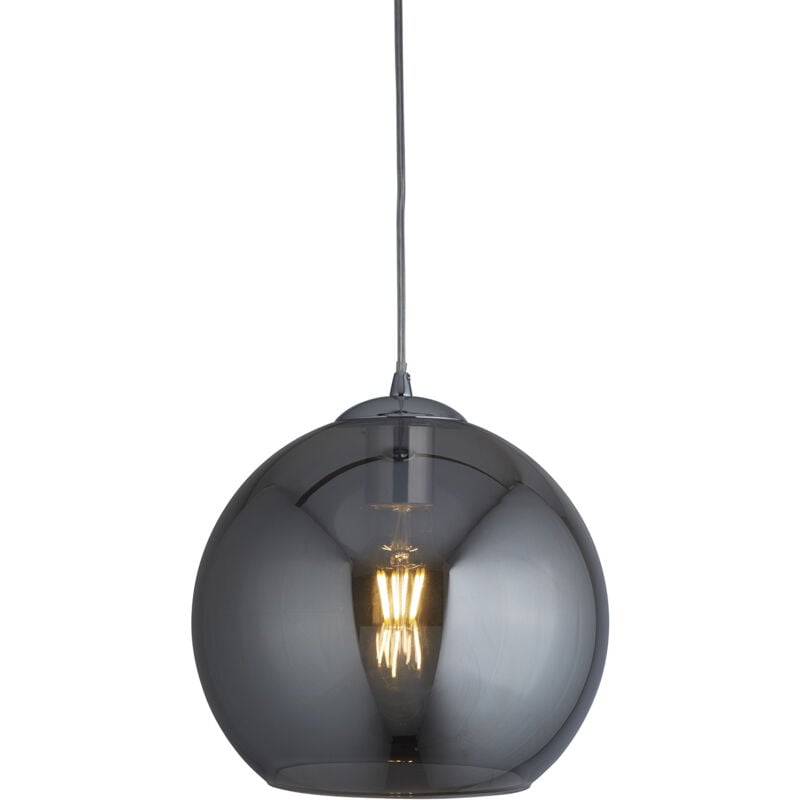 foto del prodotto searchlight sospensione contemporanea balls acciaio cromo vetro fum 1 luce e27