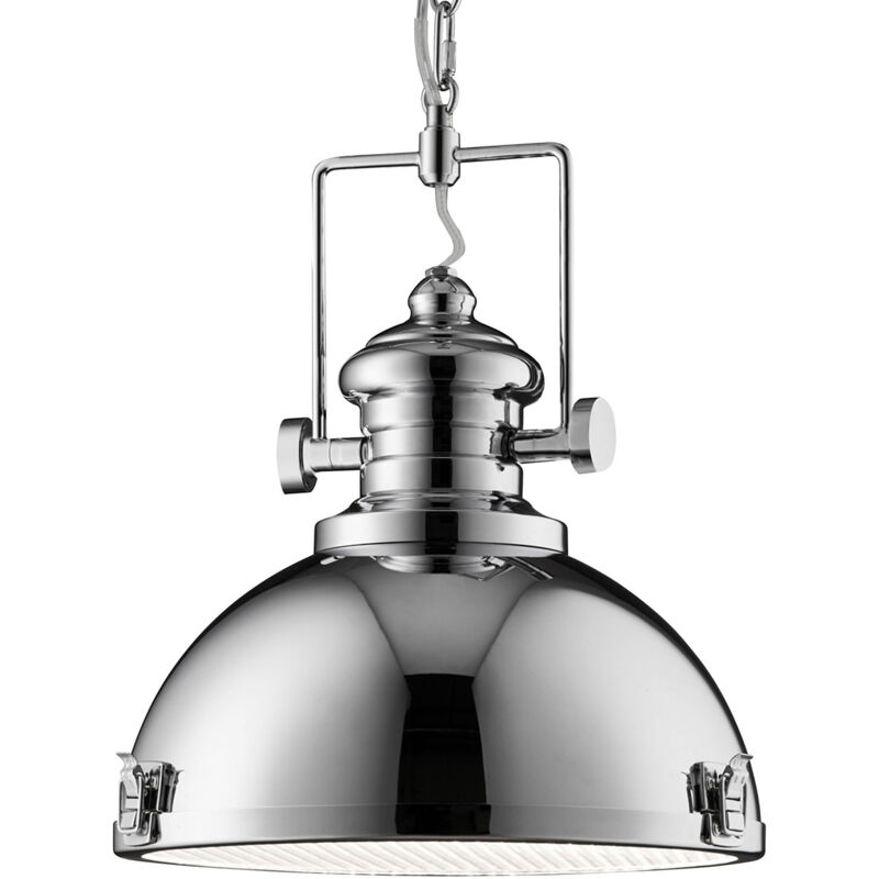 foto del prodotto searchlight sospensione contemporanea louisiana acciaio cromo policarbonato 1 luce e27
