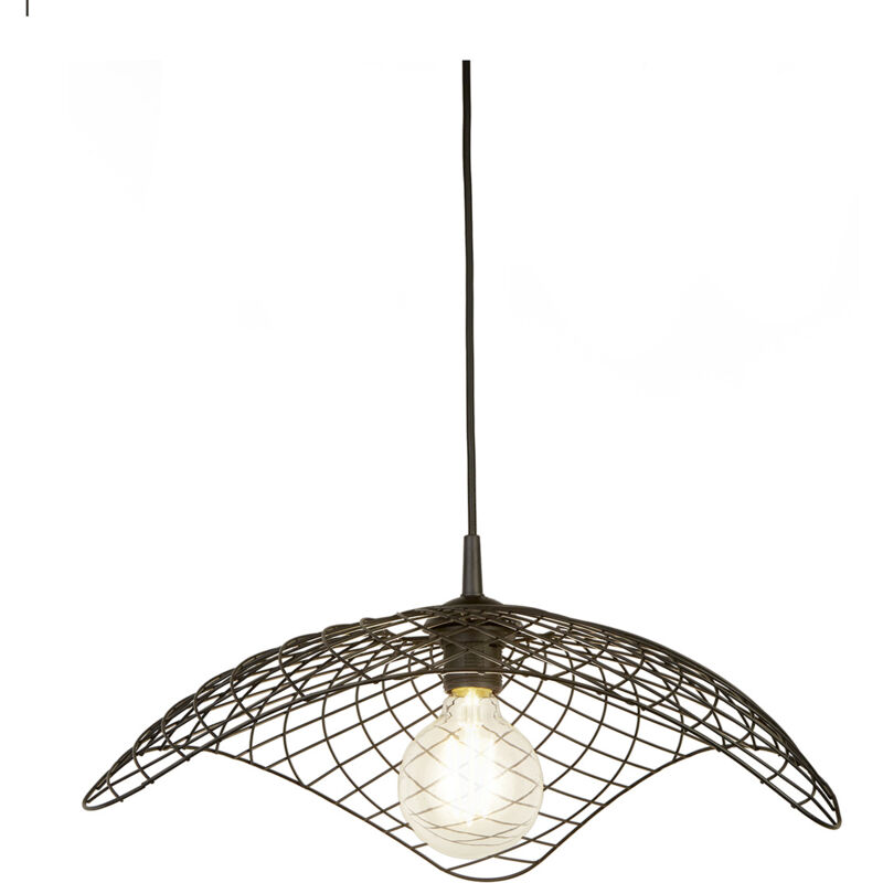 foto del prodotto searchlight sospensione industrial nordico parachute acciaio nero 1 luce e27