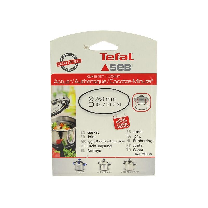 foto del prodotto seb guarnizione da 10l a 18l in alluminio acciaio inox d 268, 790138 per pentola a pressione