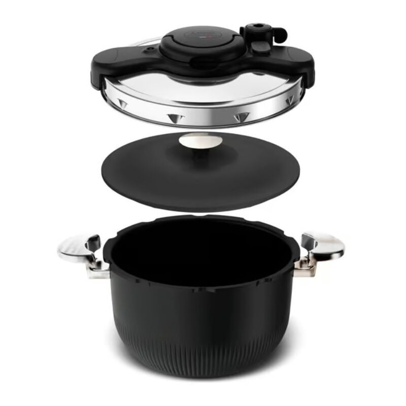 foto del prodotto seb pentola a pressione in acciaio inox nero da 6 litri p4810700