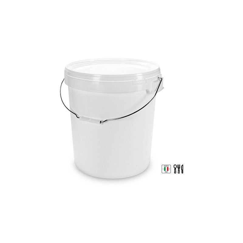 immagine 0 del prodotto secchiello in plastica da 24 kg . per miele con manico e coperchio