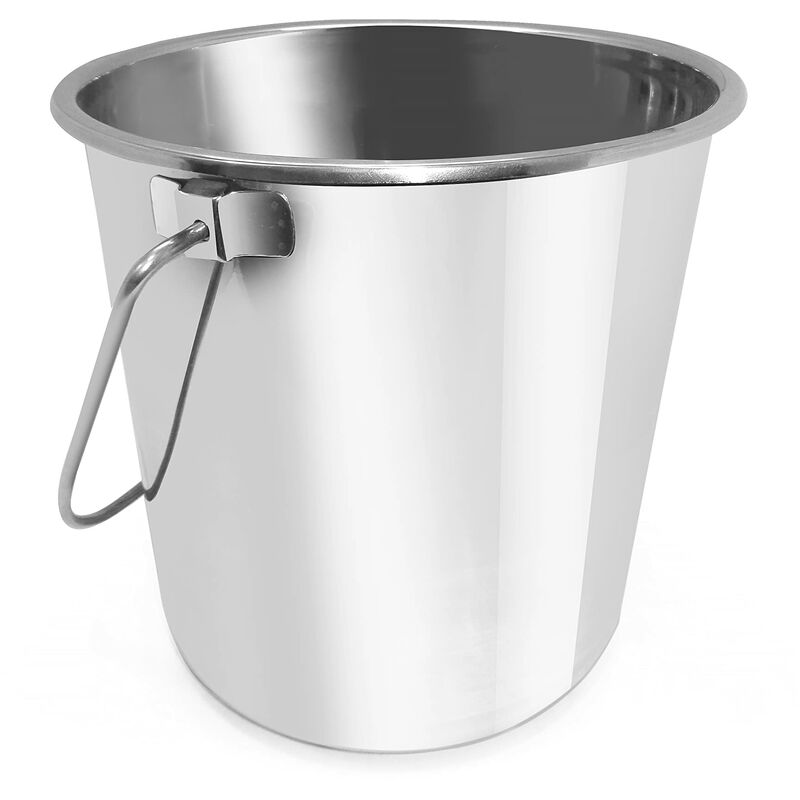 foto del prodotto secchio con manico, secchio da cucina per alimenti, secchio multiuso in metallo, 10 l, 278x h 235mm, acciaio inox hendi