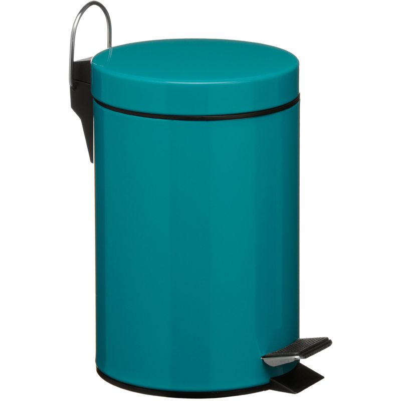 foto del prodotto secchio con pedale in acciaio galvanizzato, 26 x 18 x 22 cm, 3 l colore turchese premier housewares