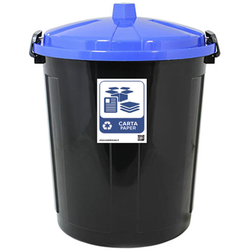 foto del prodotto secchio contenitore pattumiera raccolta differenziata carta plastica vetro misto 21lt bidone casa cucina giardino terrazza coperchio a chiusura