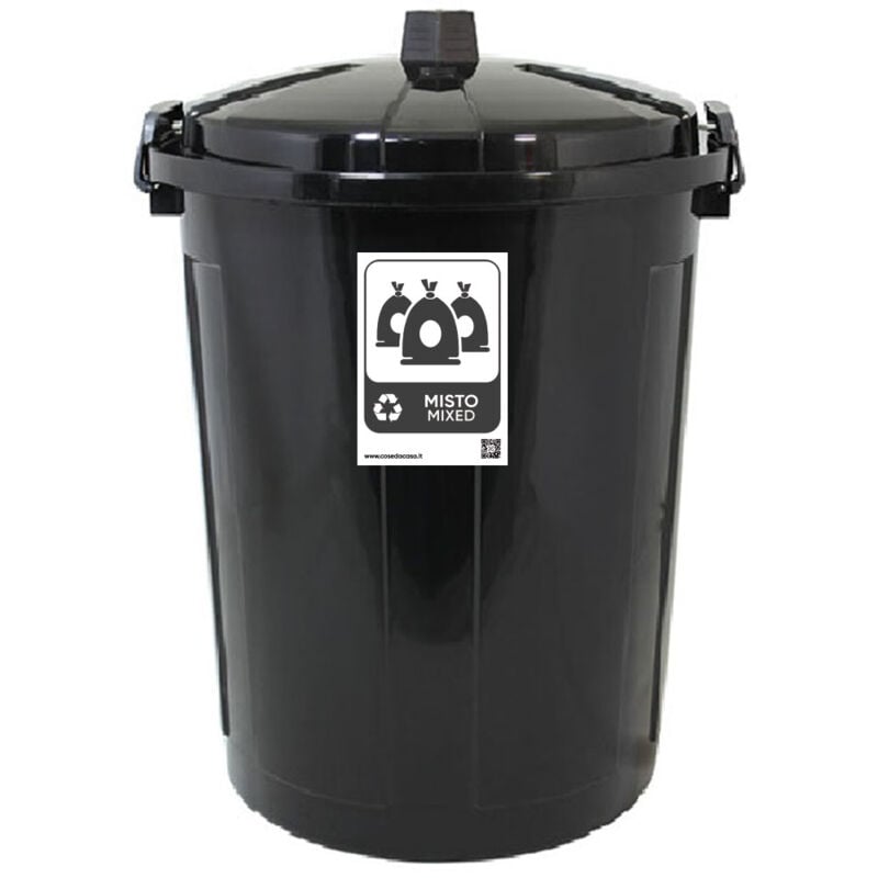 foto del prodotto secchio contenitore pattumiera raccolta differenziata carta plastica vetro misto 21lt bidone casa cucina giardino terrazza coperchio a chiusura