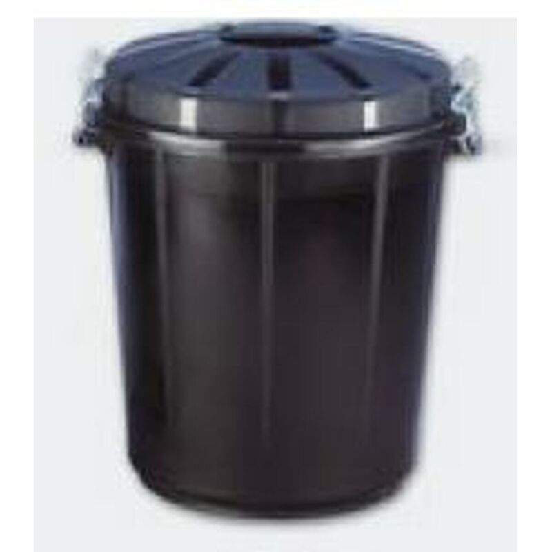 foto del prodotto secchio della spazzatura denox 70 l nero plastica