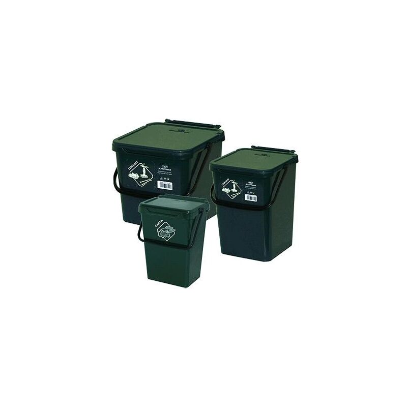 foto del prodotto secchio differenziata plastica verde con coperchio 10 litri art plast