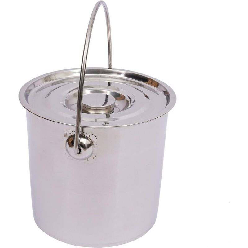 foto del prodotto secchio in acciaio inox, da cucina, per il latte, per lo spumante, con coperchio in acciaio inox, 6 l