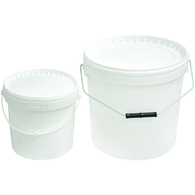 foto del prodotto secchio in plastica anonimo con coperchio bianco lt.6 manico in polipropilene