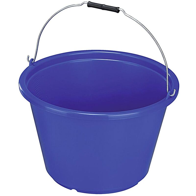 foto del prodotto secchio in plastica resistente con manico blu royal