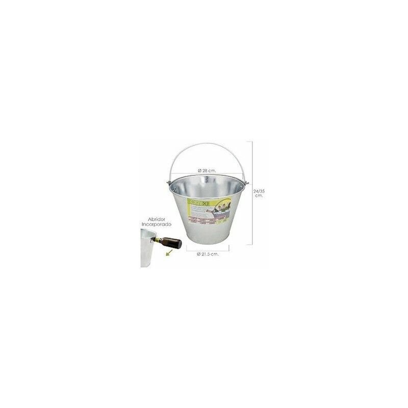 foto del prodotto secchio multiuso zincato in metallo zincato 10 litri 28 x 21,5 x 24 alt. cm. con apribottiglie