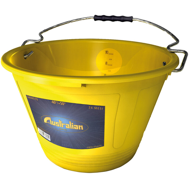 foto del prodotto secchio muratore plastica mastella caldarella 10lt manico giallo australian